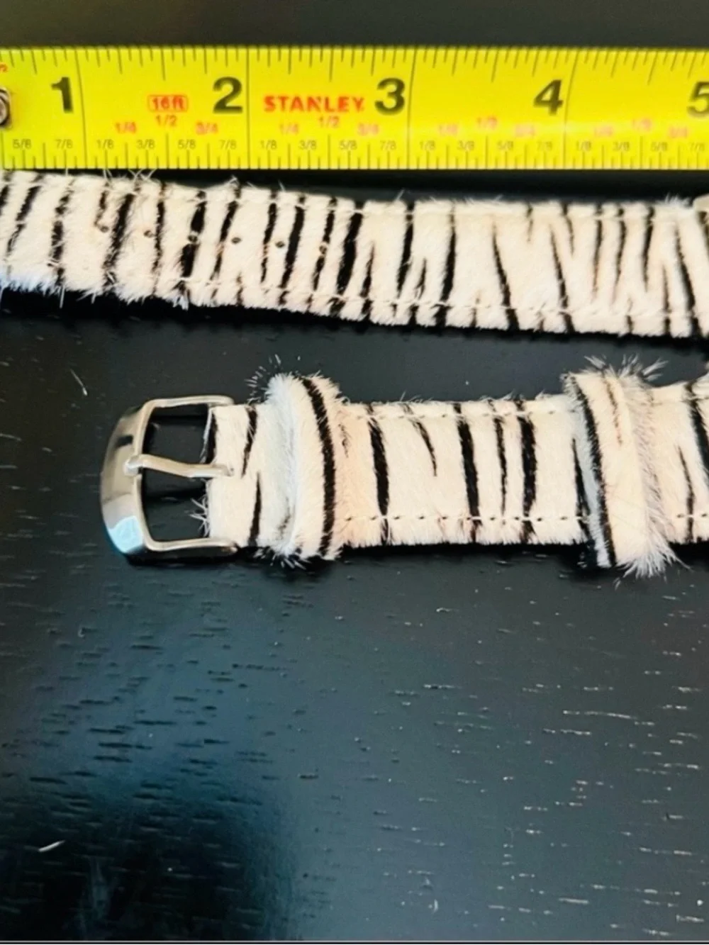 Apple Watch 44mm Zebra Print Faux Fur Watch Band